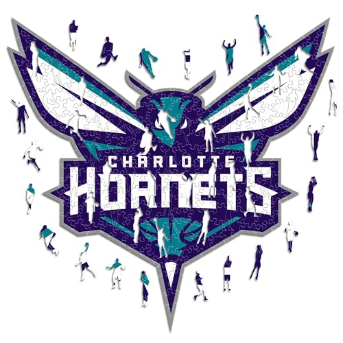 Iconic Puzzles - Charlotte Hornets, Logo, Holzpuzzle, offiziell lizenziert von der NBA, 100% nachhaltig, Größe M, 270 Teile von Iconic Puzzles