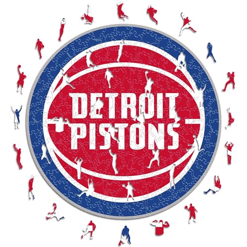 Iconic Puzzles - Detroit Pistons, Logo, Holzpuzzle, offiziell lizenziert von der NBA, 100% nachhaltig, Größe S, 150 Teile von Iconic Puzzles