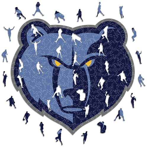 Iconic Puzzles - Memphis Grizzlies, Logo, Holzpuzzle, offiziell lizenziert von der NBA, 100% nachhaltig, Größe S, 150 Teile von Iconic Puzzles