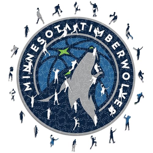 Iconic Puzzles - Minnesota Timberwolves, Logo, Holzpuzzle, offiziell lizenziert von der NBA, 100% nachhaltig, Größe S, 150 Teile von Iconic Puzzles