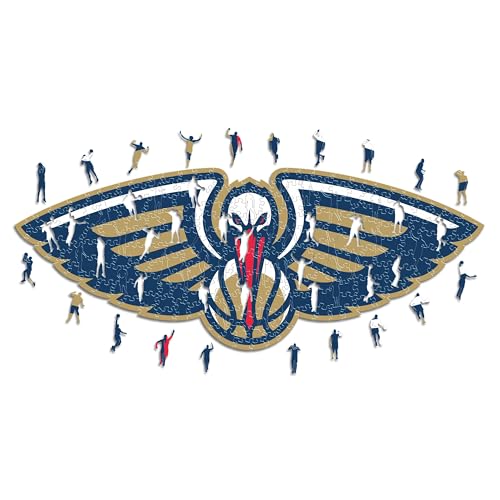 Iconic Puzzles - New Orleans Pelicans, Logo, Holzpuzzle, offiziell lizenziert von der NBA, 100% nachhaltig, Größe S, 150 Teile von Iconic Puzzles