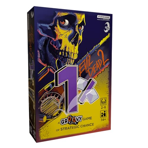 Iconiq Studios Evil Dead 2 1% - Ash Williams Groovy One Percent Partyspiele - Kartenspiele - 2 Decks und 2 Würfel - Spaß schnell von Iconiq Studios