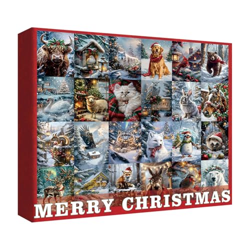 Weihnachten Winter Tiere Puzzle für Erwachsene 1000 Teile Weihnachten Urlaub Collage Puzzle Schöne Natur Landschaft Hund Katze Vogel Puzzles von IdeaBazar