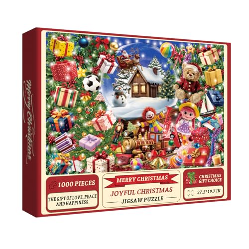 Weihnachtliche Kristallkugel-Puzzles für Erwachsene, 1000 Teile, buntes Winterurlaub, Weihnachtsmann-Puzzle, schöner Weihnachtsbaum, Nussknacker, Schneemann-Puzzle von IdeaBazar