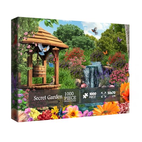 Wunderschönes Garten-Puzzles für Erwachsene, 1000 Teile, Natur, bunt, Schmetterling, Pflanze, Tierkunst-Puzzle, hübsche Sonnenblumen-Landschaft, Lotus-Puzzle von IdeaBazar