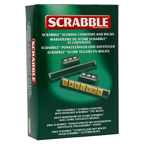 Ideal Scrabble: Packung mit 2 klassischen Punktezählern und geformten Spielsteinen, Klassische Spiele, Wortspiele, für 2-4 Spieler, ab 10 Jahren, Grün von IDEAL