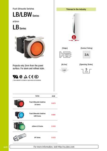 Idec LB6MS-33T6 LB6MS-33T6 Drehschalter 220V 5A Schaltpositionen 2 3 x 45° IP65 1St. von Idec