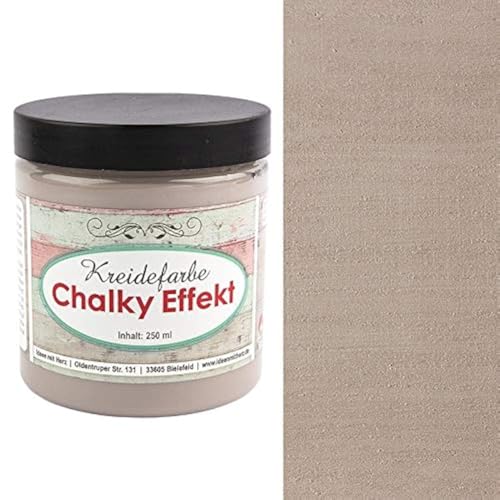 Ideen mit Herz Chalky Effekt Kreidefarbe, 250ml | hochdeckend | ultramatt | auf Wasser-Basis | Kreide-Farbe für Shabby-Chic & Vintage-Effekt (taupe) von Ideen mit Herz