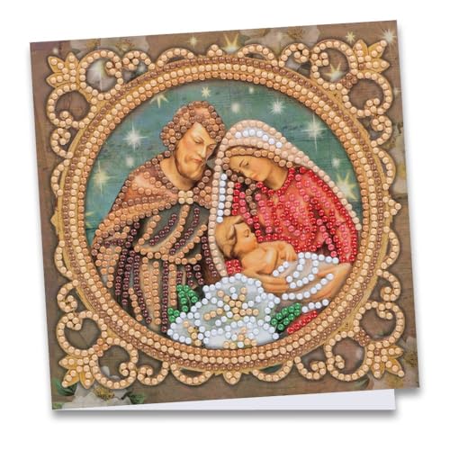 Ideen mit Herz Diamond-Painting-Grußkarte | 16 x 16 cm | 370 g/m² | inkl. Umschlag & Werkzeug (Heilige Familie) von Ideen mit Herz