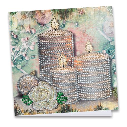 Ideen mit Herz Diamond-Painting-Grußkarte | Strass-Edition | 16 x 16 cm | 370 g/m² | inkl. Steine, Umschlag & Werkzeug (Kerzen 02) von Ideen mit Herz