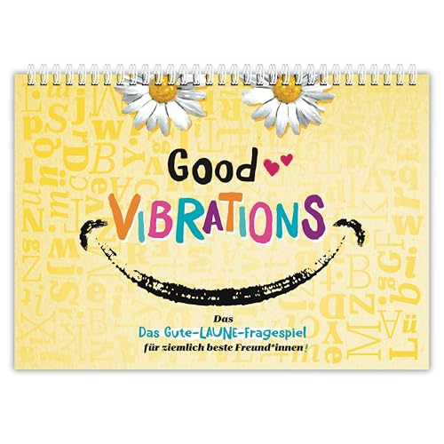 Ideenflieger Good Vibrations. Das unterhaltsame Fragespiel mit „Gute-Laune-Garantie“ | Alleine oder mit Freund*innen Spielen | Handliches College-Block-Format | Tolle Geschenkidee von Ideenflieger