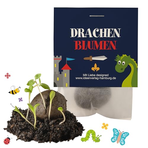 10x "Drachen / Ritter" Samenbomben Kindergeburtstag Ritter Mitgebsel Rittergeburtstag Geschenke Kindergeburtstag Mitgebsel Kindergeburtstag Ritter Samenbomben Mitgebsel Saatbomben Kinder Kleinigkeit von Ideenverlag HAMBURG