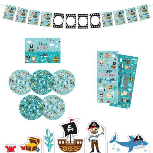 "Piraten" Kindergeburtstag Deko Box - Geburtstagsdeko Set für Jungen - Geburtstag Dekoration für Kinder Partys - Tischdeko mit Snackuntersetzern, Poster, Girlande uvm. - Party birthday boys "Piraten" Kindergeburtstag Deko Box - Geburtstagsdeko Set für Jungen - Geburtstag Dekoration für Kinder Partys - Tischdeko mit Snackuntersetzern, Poster, Girlande uvm. - Party birthday boys von Ideenverlag HAMBURG