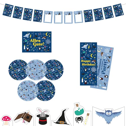 "Zaubereulen" Kindergeburtstag Deko Box - Geburtstagsdeko Set für Jungen & Mädchen - Geburtstag Dekoration für Kinder Partys - Tischdeko mit Snackuntersetzern, Poster, Girlande uvm. - Party birthday "Zaubereulen" Kindergeburtstag Deko Box - Geburtstagsdeko Set für Jungen & Mädchen - Geburtstag Dekoration für Kinder Partys - Tischdeko mit Snackuntersetzern, Poster, Girlande uvm. - Party birthday von Ideenverlag HAMBURG