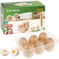 Idena Eierbox mit 6 Eiern aus Holz schneidbar von Iden