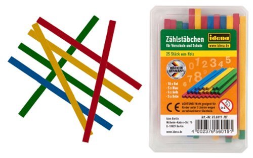 10er Sparpack Zählstäbchen aus Holz von Idena