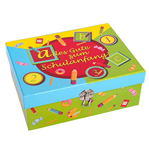 Idena 30262 - Geschenkbox Schulanfang, ABC, Mitbringsel, 1. Schultag, Einschulung, Geschenkschachtel von Idena