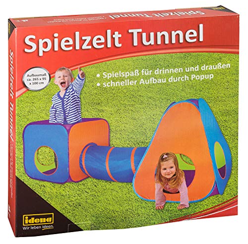 Idena 40118 - Spielzelt mit Tunnel für Kinder, für drinnen und draußen geeignet, ca. 265 x 95 x 100 cm Idena 40118 - Spielzelt mit Tunnel für Kinder, für drinnen und draußen geeignet, ca. 265 x 95 x 100 cm von Idena