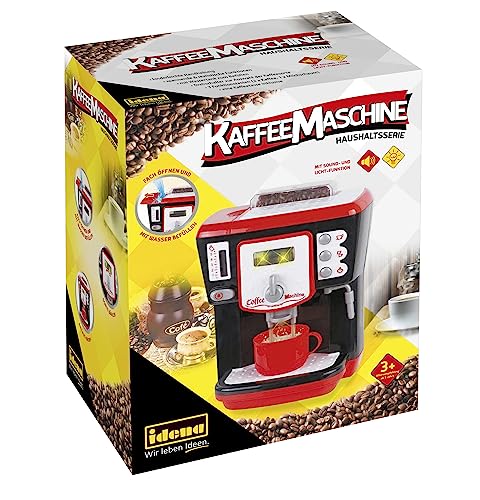 Idena 40243 - Spielzeug Kaffeemaschine mit Sound- und Lichteffekten, Kinder Küchengerät mit verschiedenen Funktionen von Idena