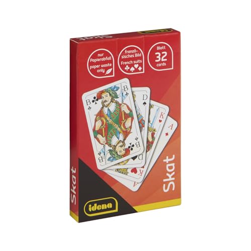 Idena 40372 - Skatspiel mit französischem Blatt, 32 Karten, für 3-4 Spieler ab einem Alter von 12 Jahren, Kartenformat ca. 5,9 x 9,1 cm von Idena