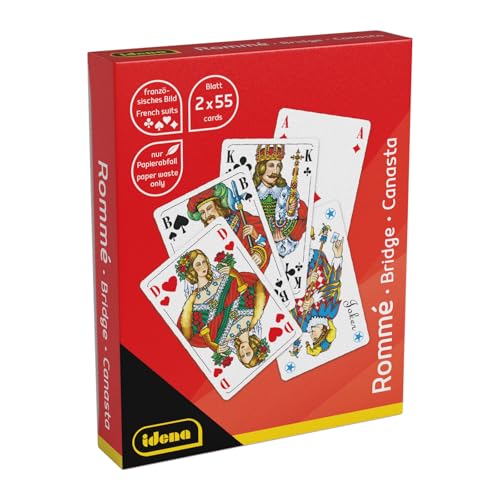 Idena 40384 - Spielkarten für Rommé, Canasta und Bridge, 2 x 55 Karten mit französischem Blatt, Kartenspiel für 2-6 Spieler ab einem Alter von 6 Jahren Idena 40384 - Spielkarten für Rommé, Canasta und Bridge, 2 x 55 Karten mit französischem Blatt, Kartenspiel für 2-6 Spieler ab einem Alter von 6 Jahren von Idena