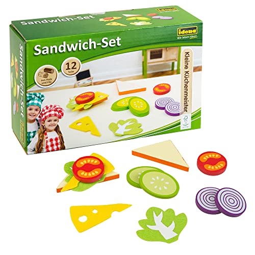 Idena 4100105 Kleine Küchenmeister Sandwich Set aus Holz von Idena