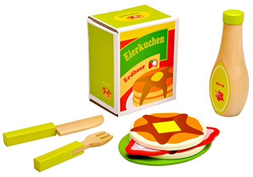 Idena 4100106 - Kleine Küchenmeister Eierkuchen - Set aus Holz, ca. 20 x 18 x 6 cm, 9-teilig von Idena