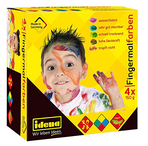 Idena 60037 - Fingerfarben 4 x 150 g in Blau, Gelb, Grün und Rot, ungiftige & vegane Fingermalfarben, glutenfrei, laktosefrei, erdnussfrei & wasserlöslich Idena 60037 - Fingerfarben 4 x 150 g in Blau, Gelb, Grün und Rot, ungiftige & vegane Fingermalfarben, glutenfrei, laktosefrei, erdnussfrei & wasserlöslich von Idena