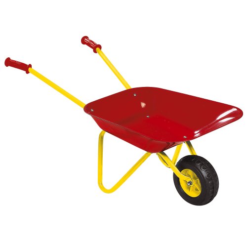 Idena 7131707 - Metallschubkarre für Kinder ab 6 Jahren in rot gelb, ca. 78 x 40 x 38 cm groß, ideal für Garten und Sandkasten von Idena