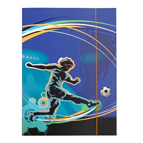 Idena - Sammelmappe A3 mit Fußball-Motiv, Dokumentenmappe aus robuster Pappe, Postmappe mit Innenklappen und Gummizugverschluss Idena - Sammelmappe A3 mit Fußball-Motiv, Dokumentenmappe aus robuster Pappe, Postmappe mit Innenklappen und Gummizugverschluss von Idena