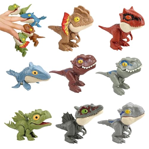 Dinosaurier-Fingerbeißspielzeug | Fingerbeißendes Tierspielzeug,Dinosaurier-Fingerpuppen, Kleinkindspielzeug, Vorschul-Lern-Minimodelle, Lernspielzeug, 8 Stück Idezek von Idezek