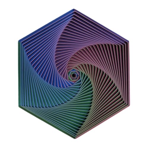 Hexagon Fidget Geschenke, Kinetisches Schreibtisch Sensorspielzeug für Erwachsene, 3D Hexagon Spielzeug Zum Stressabbau, Visuelle Illusions Fingerspitzenspielzeuge für Erwachsene Stresslinderung von Idezek