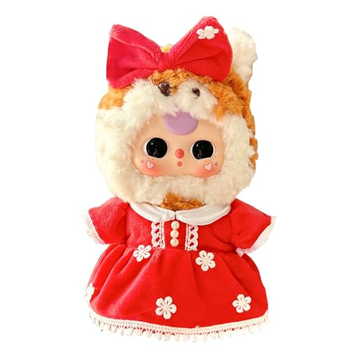 Idezek 20 cm Plüschpuppenkleidung,20 cm Puppenkleidung | Stoffpuppen-Outfits, Kleider,Cartoon-Puppen-Anziehkleidung, weihnachtliche Outfits für Plüschpuppen, weiches Stoffpuppenkleid von Idezek