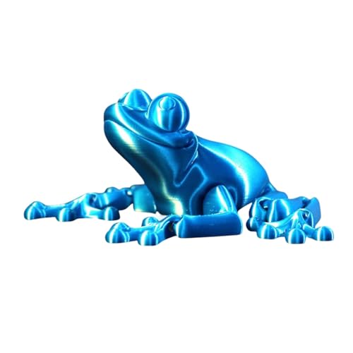 Idezek 3D-gedrucktes Spielzeug Frosch,3D-gedrucktes Spielzeug - Froschspielzeug mit beweglichen Gelenken,Drehbares Schreibtischspielzeug für Kinder, Fidget Frog 3D-gedruckt, Zappelspielzeug für von Idezek