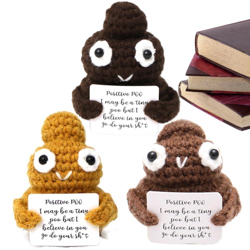 Idezek Häkelpuppe zur emotionalen Unterstützung, Positive Poo gehäkelt | 3 Stück lustige Poo-Strickpuppe | Kreatives Häkel-Poo-Avocado-Puppenspielzeug-Set, niedliche Strickdekoration, von Idezek