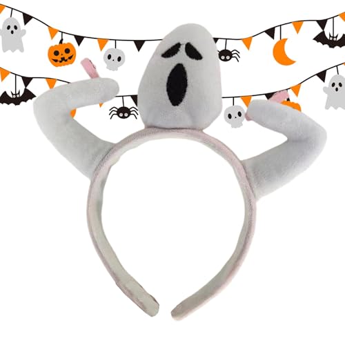 Idezek Halloween-Kostüm-Kopfbedeckung, Geister-Kostüm-Stirnband - Gruseliges Party-Geister-Haarband,Halloween-Cosplay-Haarschmuck für Karneval, Bühnenaufführung, Mottopartys, Rollenspiele von Idezek