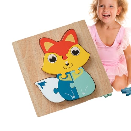 Idezek Holzpuzzles für Kleinkinder,-Holzpuzzles | 3D-Tierpuzzles aus Holz für Kinder | -Spielzeug für 1- bis 3-Jährige, Lernpuzzles für die Feinmotorik von Kindern von Idezek