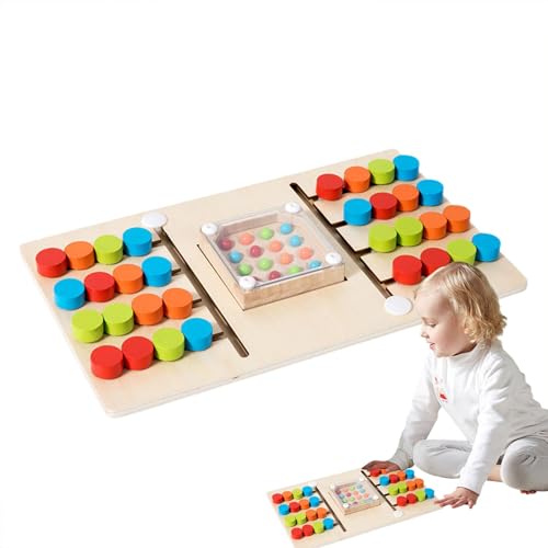 Idezek Schiebepuzzle für Kinder, farblich passendes Holzpuzzle | Denksportaufgaben Logik-Brettspiel,Lustiges Schiebepuzzle Battle Balanced Movement Board Reisespielzeug für Mädchen und von Idezek