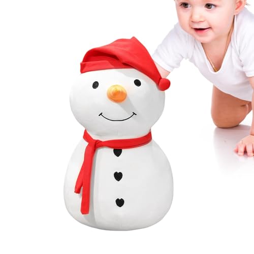 Idezek Schneemann-Puppe gefüllt, Weihnachts-Plüsch-Schneemann - Kuschelige Puppe gefüllter Weihnachtsschneemann - Saisonale Dekoration, Fotografie-Requisiten, Winterurlaub, weiche Schneemann-Puppe für von Idezek