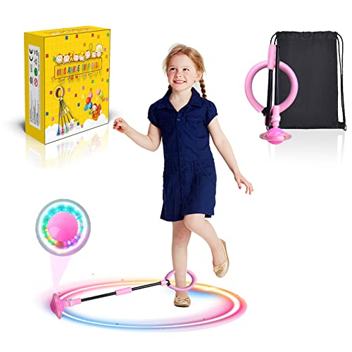 Idota Kinder Blinkender Springring, Swing Wheel mit Lichtrad, Faltbarer Flash Jumping Ball, Knöchel Skip Ball, Swing Wheel mit Lichtrad,Outdoor-Hüpfspiel, Fitness Spielzeug von Idota