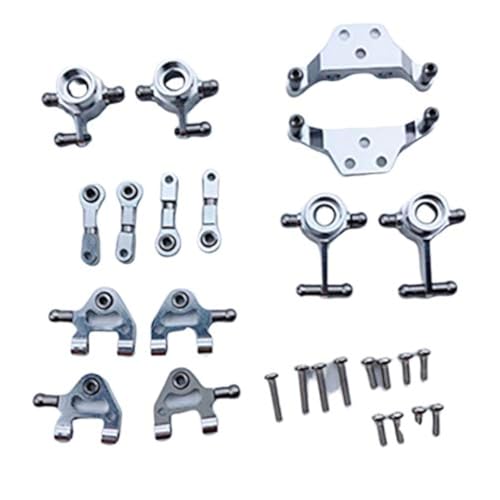 Iegefirm Metall Verbesserte Teile Lenkung Cup Swing Arm Plate Set für P929 P939 K969 K979 K989 K999 1/28 RC Auto, Silber von Iegefirm