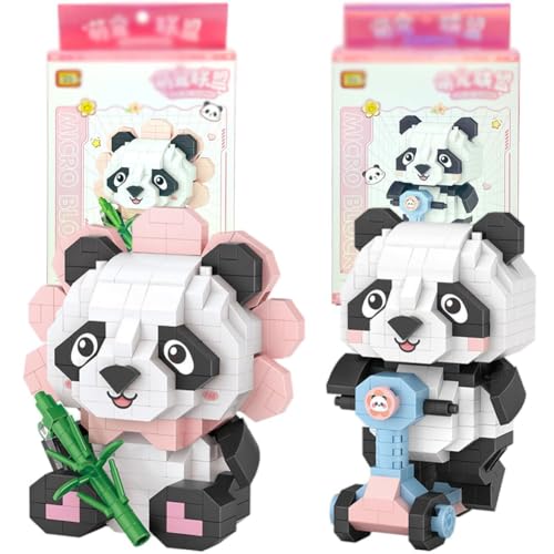 IhLux 670 Stück Panda Mini Bausteine, Panda Klemmbausteine Building Block Set, Puzzle Bausteine für Kinder, Pandabär Tier Bausteine Spielzeug, Dekoration für Kinder, Geschenk-A von IhLux