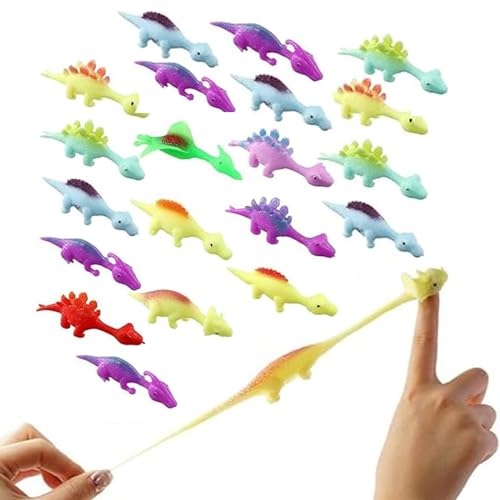 IhLux 6Pcs Dinosaur Finger Toys, Schleuder Dinosaurier Spielzeug, Slingshot Dinosaur Finger Toys, Lustige Anti Stress Dinosaurier Spielzeug, Lustige Fliegende Dinosaurier Schleuder Spielzeug von IhLux