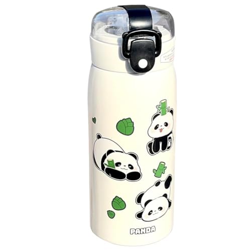 IhLux Panda Trinkflasche, Kinder Trinkflasche 500ml, Cute Anime Thermosbecher, Niedliche Cartoon-Wärmflasche mit großem Fassungsvermögen, geeignet für Jungen, Mädchen von IhLux