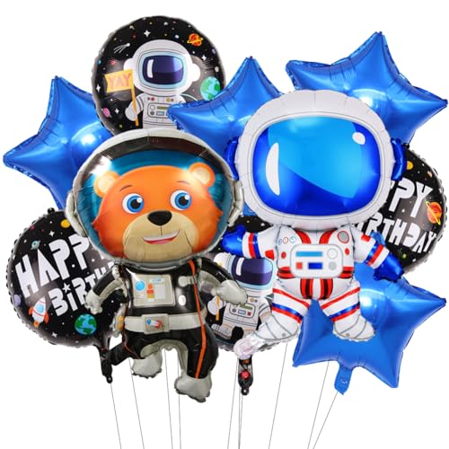 Weltraum Ballon Set, Amosfun Geburtstag Folienballon Astronauten Rakete Ballon Weltraum Party Dekoration 10pcs, Party-Deko oder Überraschung für den Kindergeburtstag von IhLux