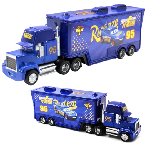 MccQueen Spielzeugtruck, Lightniing Cars Truck Transporter Spielzeugauto Fahrzeuge Spielzeug Auto Spielzeug Rennauto Kinderidee Spielfahrzeuge Kinderspielzeug für Geburtstagsfeiern Geschenke, Blau von IhLux