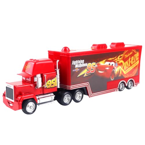 MccQueen Spielzeugtruck, Lightniing Cars Truck Transporter Spielzeugauto Fahrzeuge Spielzeug Auto Spielzeug Rennauto Kinderidee Spielfahrzeuge Kinderspielzeug für Geburtstagsfeiern Geschenke,Rot von IhLux