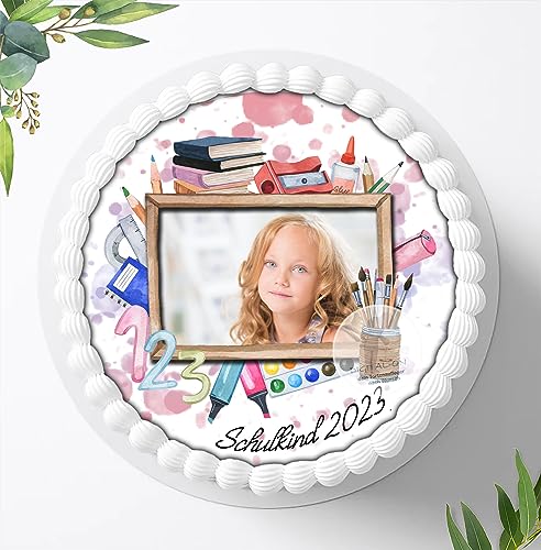 Tortenaufleger für Fototorte zum Schulanfang mit Ihrem Foto, Tortenbild Fondant Ø 20cm / 0141z von Ihr Onlineshop Digital-on 24