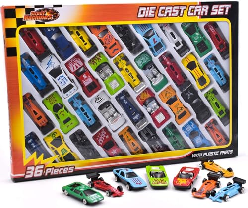 Ikaif 36-teiliges Spielzeugauto-Set Aus Metall Für Kinder - Cabriolets, F1, Sportmodelle, Sammlergeschenk-Spielset von Ikaif