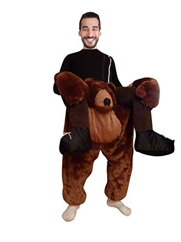 Ikumaal Carry me Braunbär-Kostüm, F100 M-XL, für Erwachsen-e Männer Frau-en, Grizzly Bär-en als Huckepack Paar- Gruppen-Kostüme Fasching Karneval Faschingskostüm-e von Ikumaal